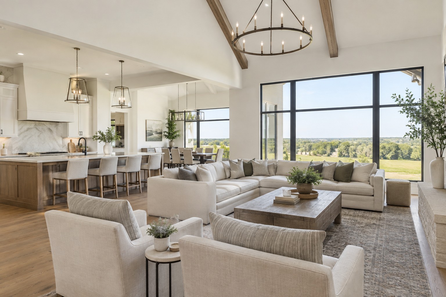 An open concept North Texas living room, illustrative