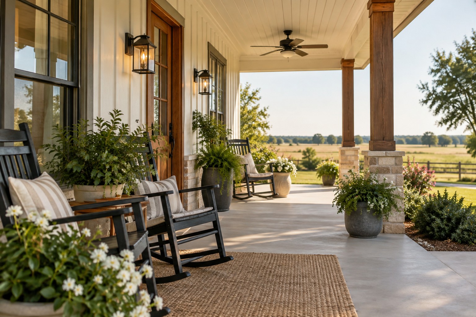 A welcoming North Texas front porch, illustrative